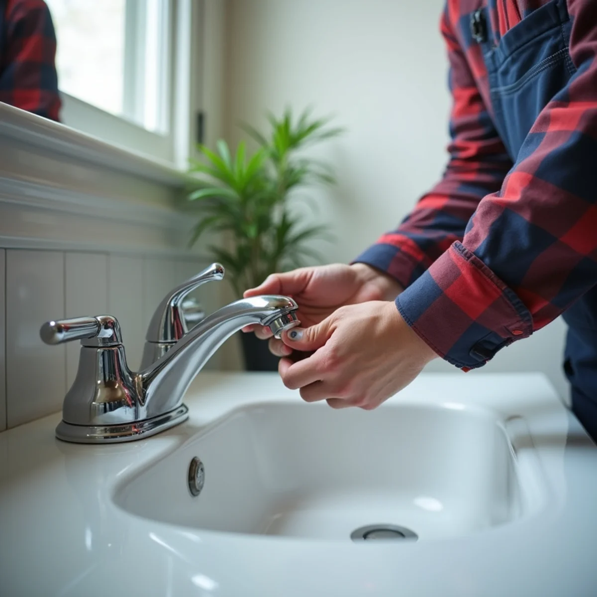 Opening lowest sink and tub faucets to relieve trapped water line pressure