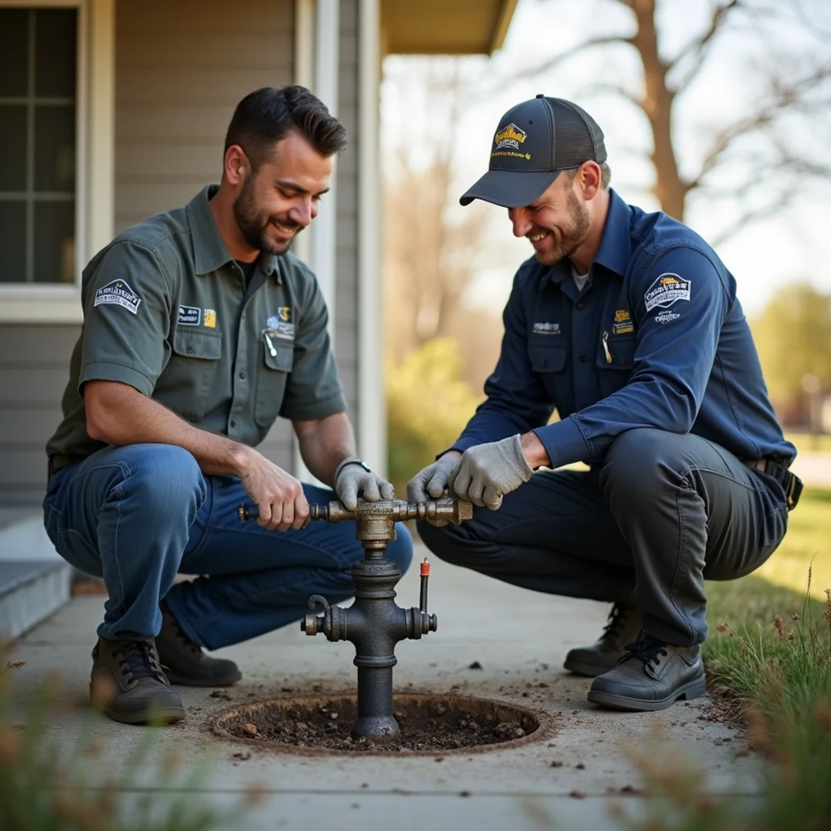 Frost-proof Woodford anti-siphon outdoor sillcock spigot installation in Ankeny