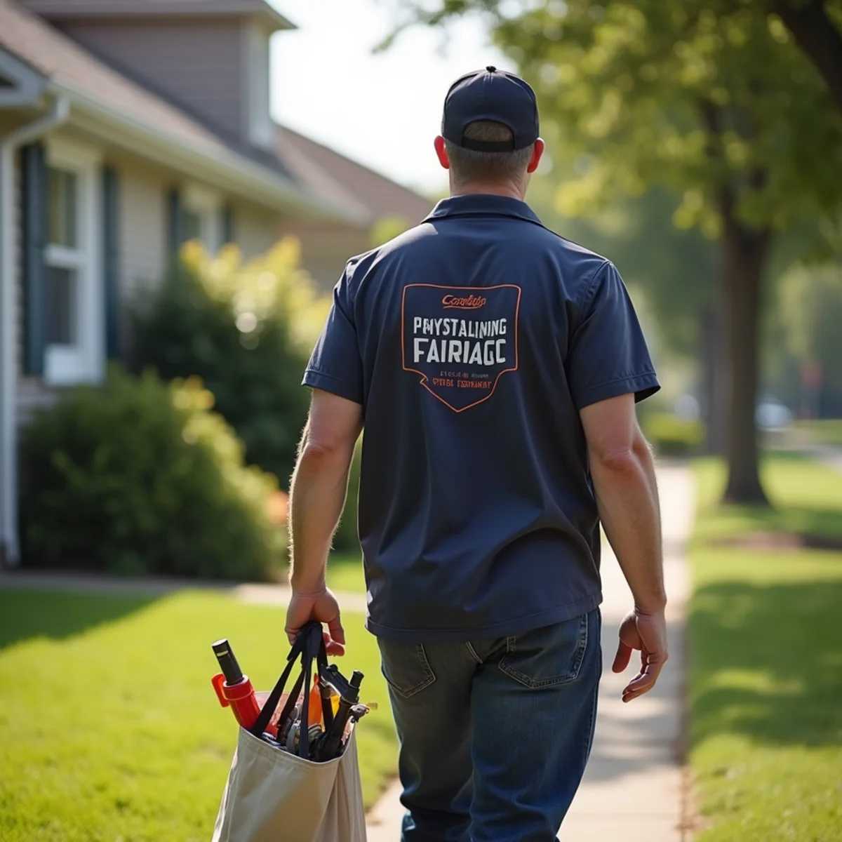 Plumbing technician servicing residential property in Madrid, IA