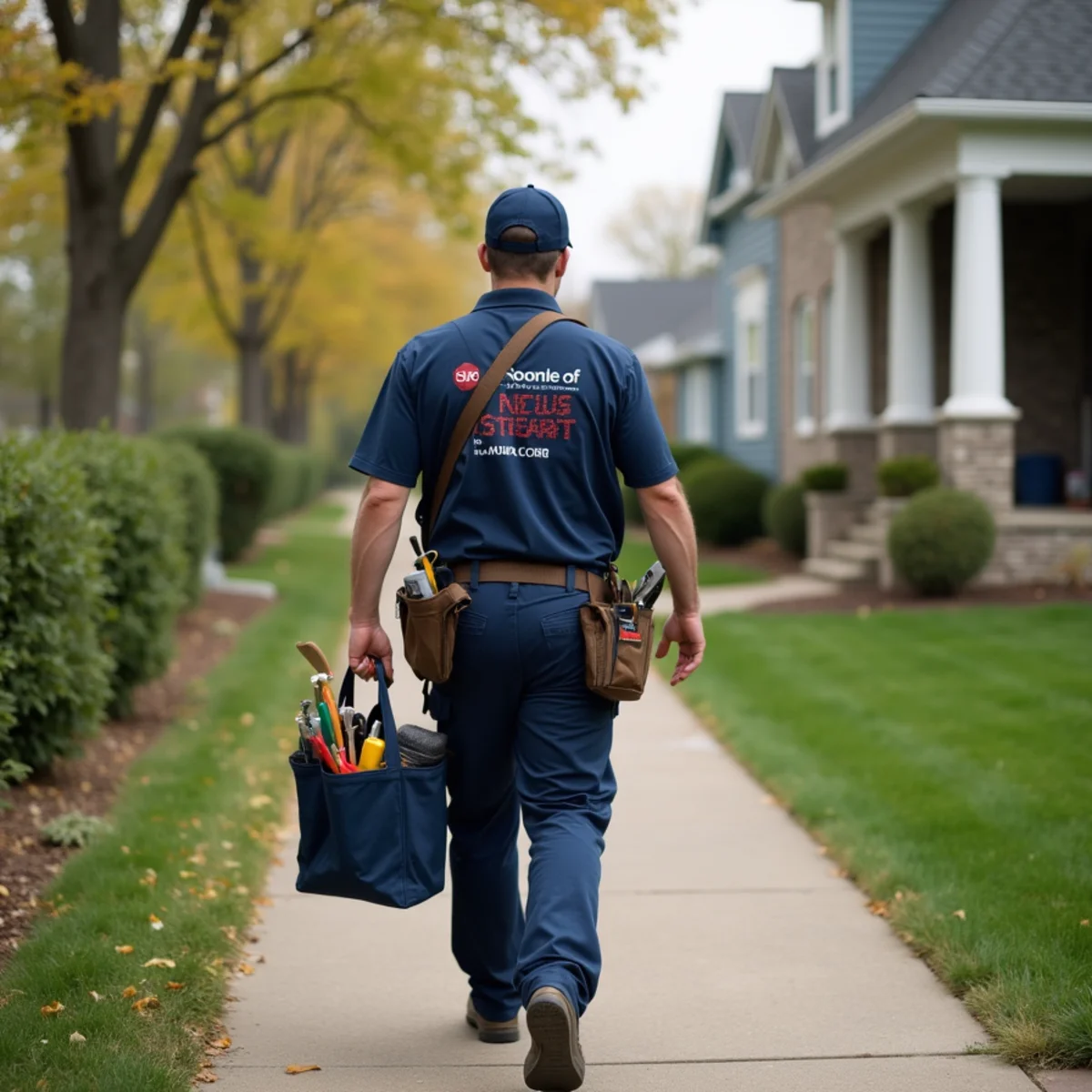 Plumbing technician servicing residential property in Norwalk, IA