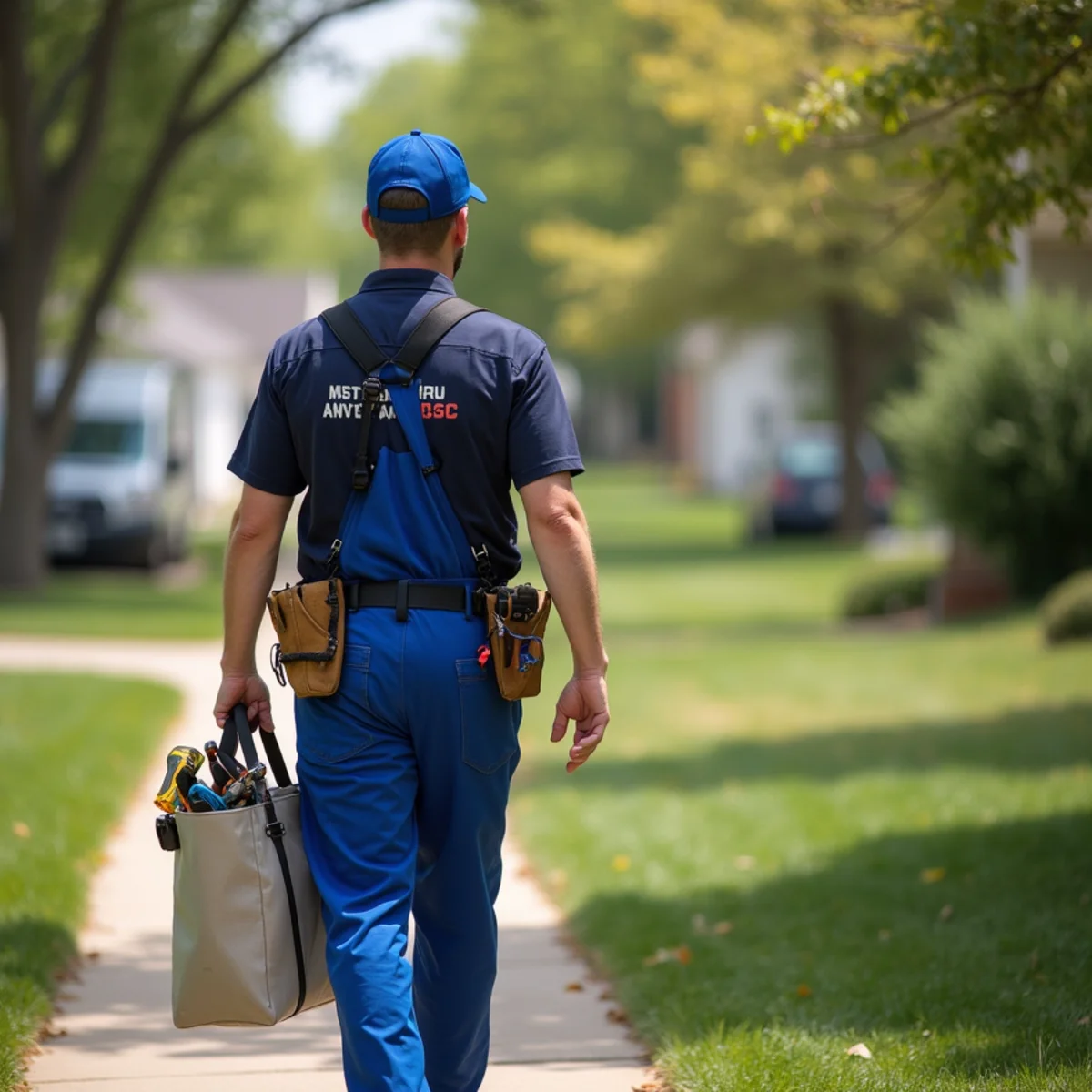 Plumbing technician servicing residential property in Saylorville, IA