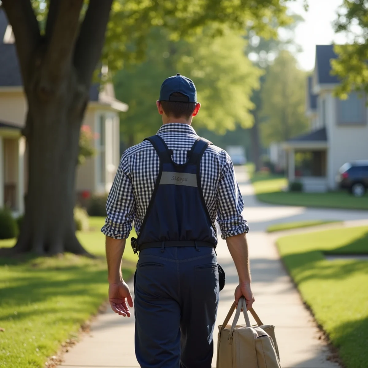 Plumbing technician servicing residential property in Story City, IA